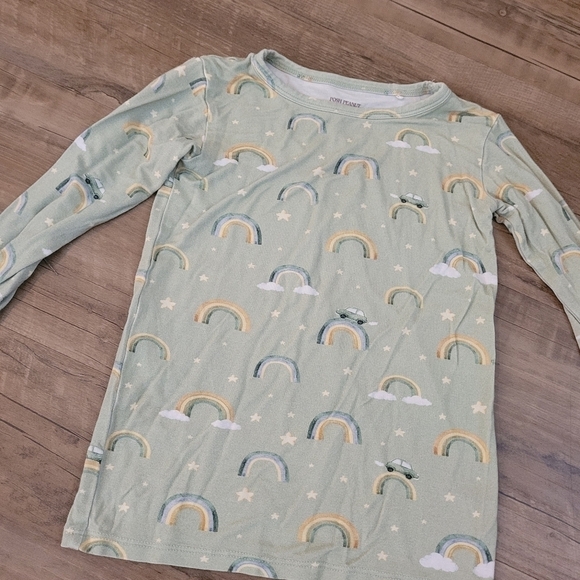 Posh Peanut DeSean Kids Rainbow Green Bamboo Pajama Top Size 4T - Picture 4 of 6